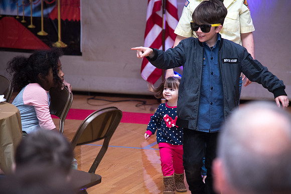 Cub Scouts from Pack 306, along with their families, came for a night of awards at the church.