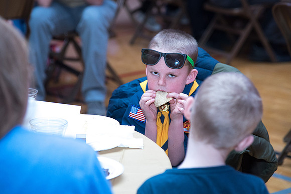 Cub Scouts from Pack 306, along with their families, came for a night of awards at the church.
