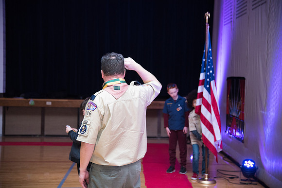 Cub Scouts from Pack 306, along with their families, came for a night of awards at the church.