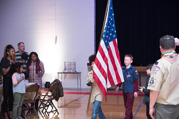 Cub Scouts from Pack 306, along with their families, came for a night of awards at the church.