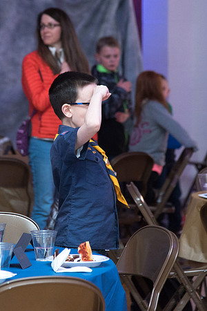 Cub Scouts from Pack 306, along with their families, came for a night of awards at the church.