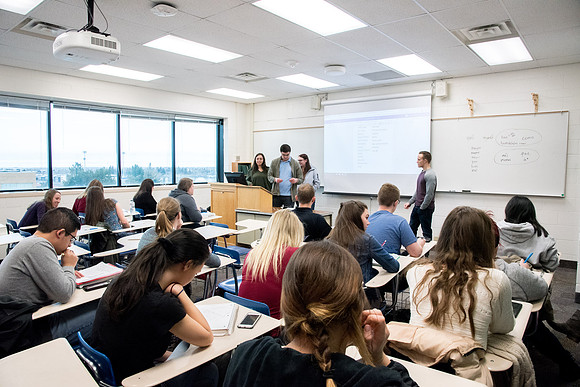 Sister Kristin Wright teaches Beginning Spanish class.