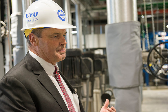 Economic developers from around the State visit BYU-Idaho and take a tour of the Engineering and Technology facilities in the Austin Building and the Heating Plant. and the Heating Plant.