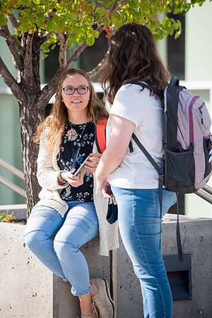 BYUI students go to devotional during spirit week.