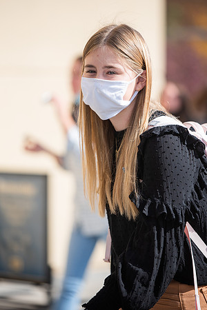 BYUI students go to devotional during spirit week.