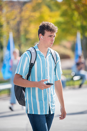 BYUI students go to devotional during spirit week.
