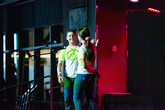 BYUI students play games and participate in activities at Glow Night for Spirit week on friday.
