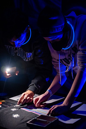BYUI students play games and participate in activities at Glow Night for Spirit week on friday.