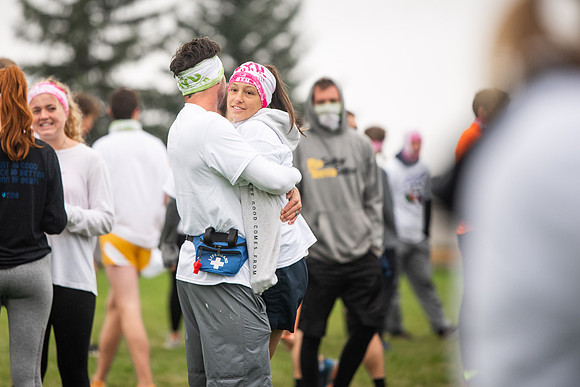 BYUI students and Rexburg community members participate in the color fun run during the fall 2021 seemster.