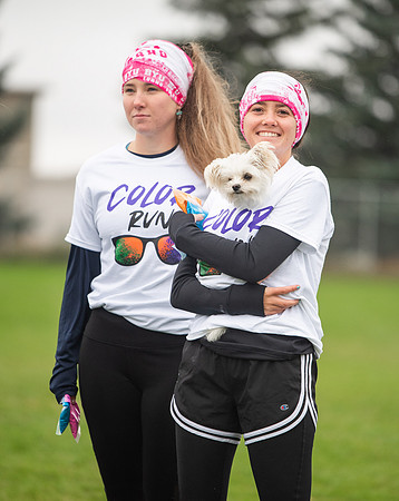 BYUI students and Rexburg community members participate in the color fun run during the fall 2021 seemster.