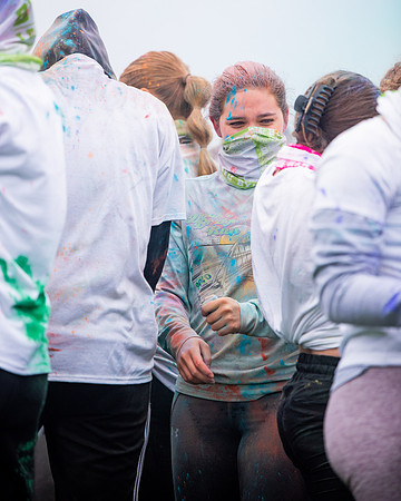 BYUI students and Rexburg community members participate in the color fun run during the fall 2021 seemster.
