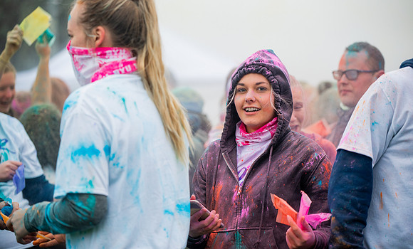 BYUI students and Rexburg community members participate in the color fun run during the fall 2021 seemster.