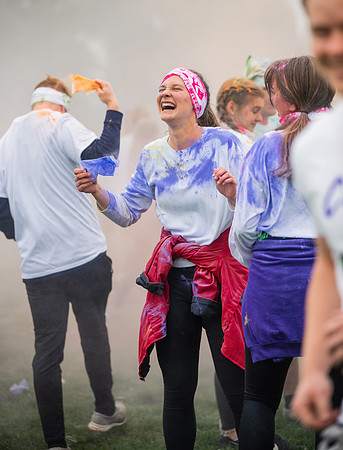 BYUI students and Rexburg community members participate in the color fun run during the fall 2021 seemster.