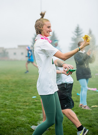 BYUI students and Rexburg community members participate in the color fun run during the fall 2021 seemster.