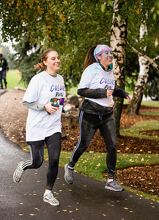 BYUI students and Rexburg community members participate in the color fun run during the fall 2021 seemster.