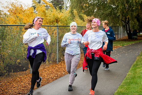 BYUI students and Rexburg community members participate in the color fun run during the fall 2021 seemster.