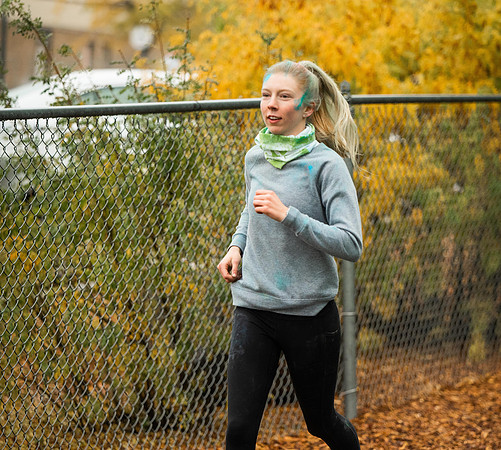 BYUI students and Rexburg community members participate in the color fun run during the fall 2021 seemster.