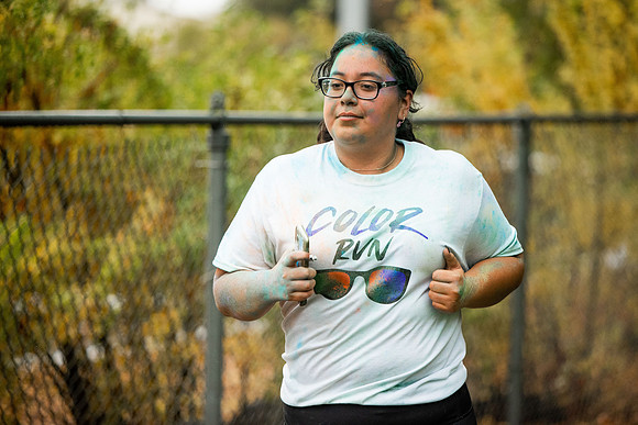 BYUI students and Rexburg community members participate in the color fun run during the fall 2021 seemster.