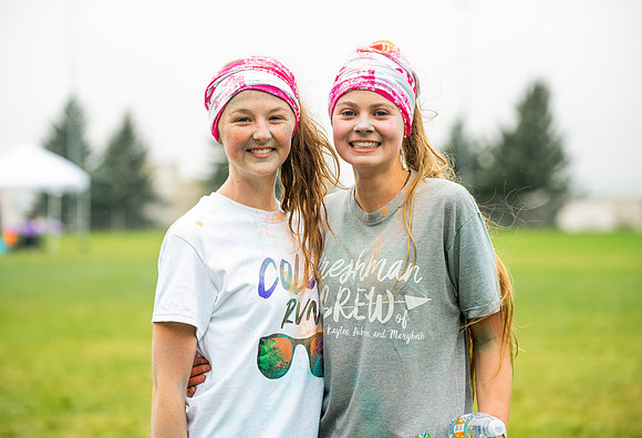 BYUI students and Rexburg community members participate in the color fun run during the fall 2021 seemster.