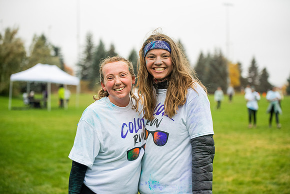 BYUI students and Rexburg community members participate in the color fun run during the fall 2021 seemster.