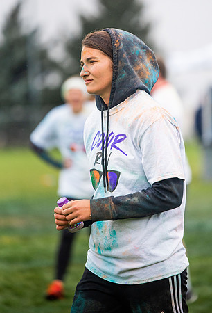 BYUI students and Rexburg community members participate in the color fun run during the fall 2021 seemster.