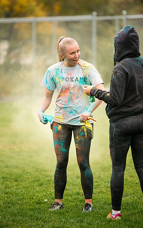 BYUI students and Rexburg community members participate in the color fun run during the fall 2021 seemster.