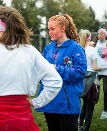 BYUI students and Rexburg community members participate in the color fun run during the fall 2021 seemster.