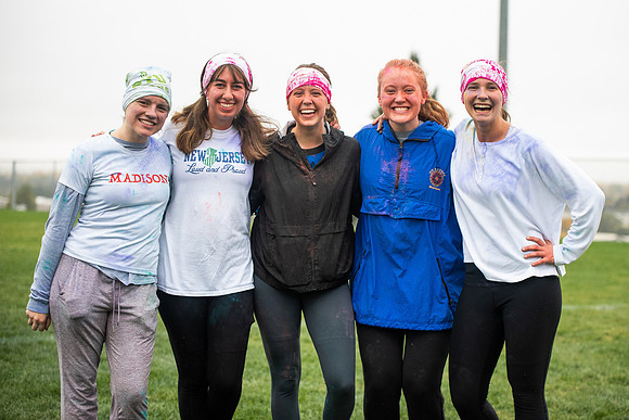 BYUI students and Rexburg community members participate in the color fun run during the fall 2021 seemster.