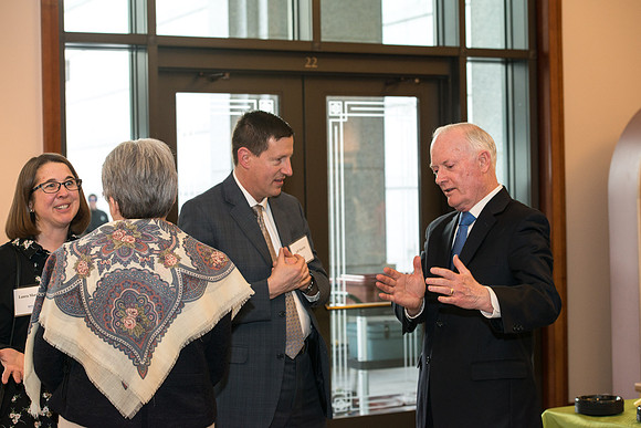 President Henry J Eyring hosts a reception and dinner in the Conference Center in Salt Lake City, Utah. March 2019