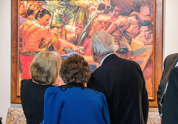 President Henry J Eyring hosts a reception and dinner in the Conference Center in Salt Lake City, Utah. March 2019