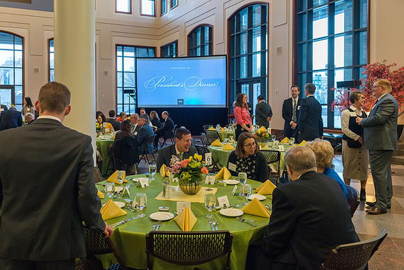 President Henry J Eyring hosts a reception and dinner in the Conference Center in Salt Lake City, Utah. March 2019