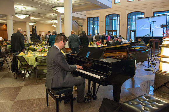 President Henry J Eyring hosts a reception and dinner in the Conference Center in Salt Lake City, Utah. March 2019