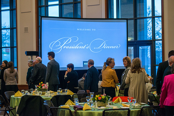 President Henry J Eyring hosts a reception and dinner in the Conference Center in Salt Lake City, Utah. March 2019