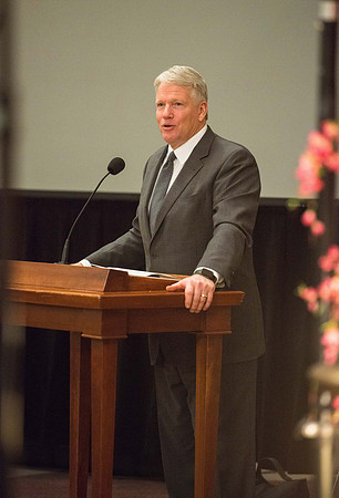 President Henry J Eyring hosts a reception and dinner in the Conference Center in Salt Lake City, Utah. March 2019
