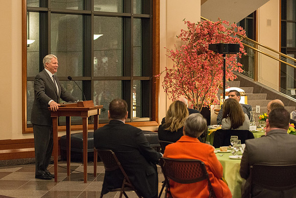President Henry J Eyring hosts a reception and dinner in the Conference Center in Salt Lake City, Utah. March 2019