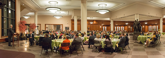 President Henry J Eyring hosts a reception and dinner in the Conference Center in Salt Lake City, Utah. March 2019