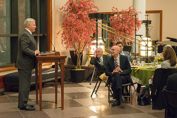 President Henry J Eyring hosts a reception and dinner in the Conference Center in Salt Lake City, Utah. March 2019