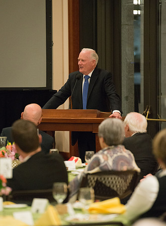President Henry J Eyring hosts a reception and dinner in the Conference Center in Salt Lake City, Utah. March 2019
