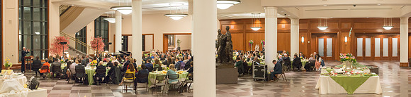 President Henry J Eyring hosts a reception and dinner in the Conference Center in Salt Lake City, Utah. March 2019