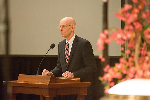 President Henry J Eyring hosts a reception and dinner in the Conference Center in Salt Lake City, Utah. March 2019