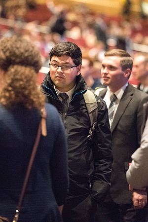 Students crowds before the devotional.