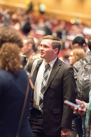 Students crowds before the devotional.