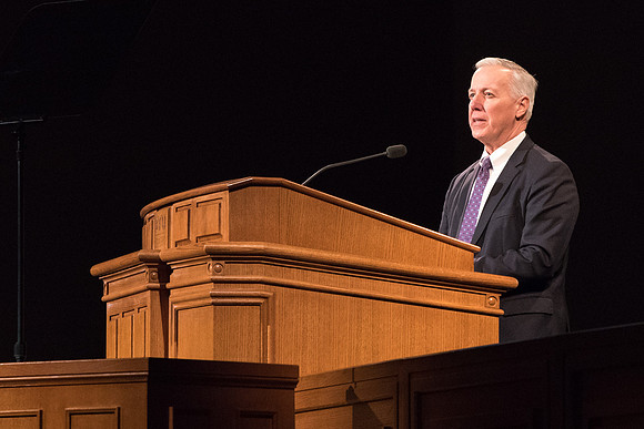 Elder Kevin S. Hamilton, General Authority Seventy, speaks at the devotional.