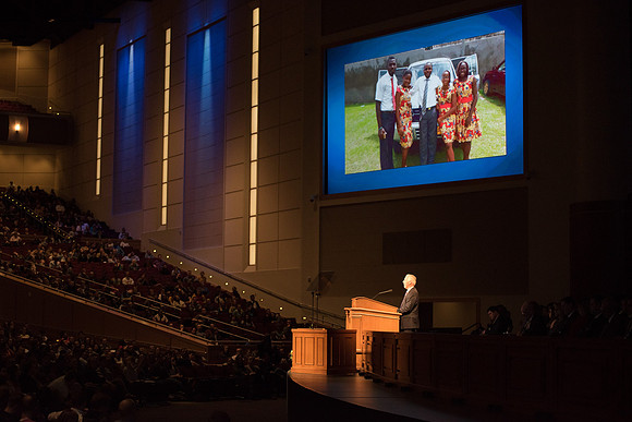 Elder Kevin S. Hamilton, General Authority Seventy, speaks at the devotional.