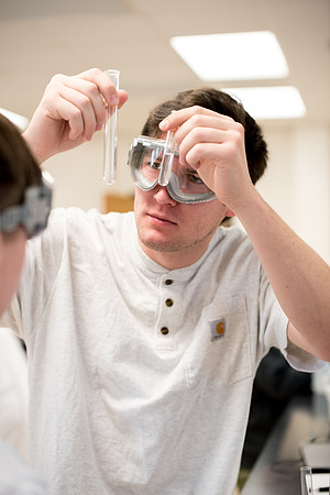 Hector Becerril, Chemistry Faculty, teaches the General Chemistry Lab.