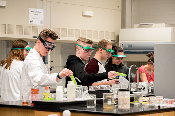 Hector Becerril, Chemistry Faculty, teaches the General Chemistry Lab.