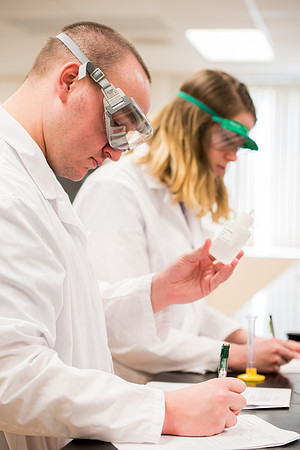 Hector Becerril, Chemistry Faculty, teaches the General Chemistry Lab.