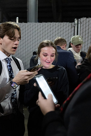 BYU-Idaho students participate in singing hymns under the stadium.