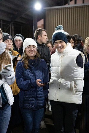 BYU-Idaho students participate in singing hymns under the stadium.