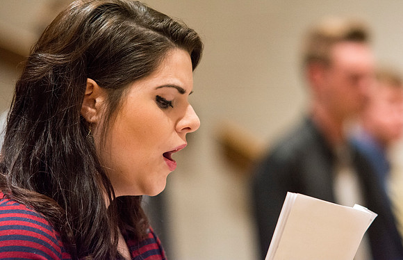 Randall Kempton instructs the talented students who make up the Collegiate Singers at BYU-Idaho.